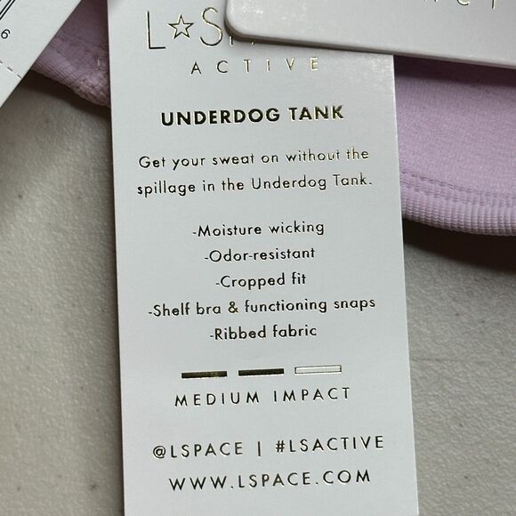 L*Space Ribbed Underdog Tank Sports Bra Racer Back Peony Women's Size Small NWT - Picture 9 of 9